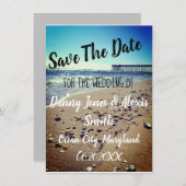 Save The Date Plage Enregistrer La Date (Devant / Derrière)