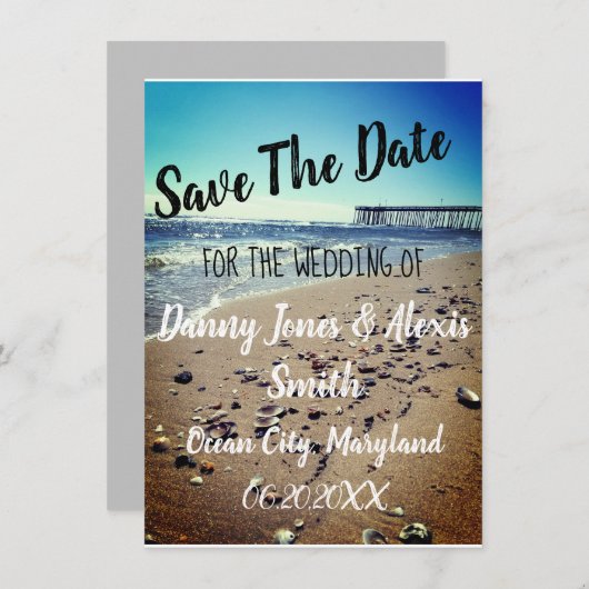 Save The Date Plage Enregistrer La Date (Devant / Derrière)