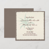 Save The Date Plage Enregistrer la date avec des palmiers (Devant / Derrière)