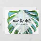 Save The Date Plage Feuille tropicale Vert tendance Enregistrer (Devant)