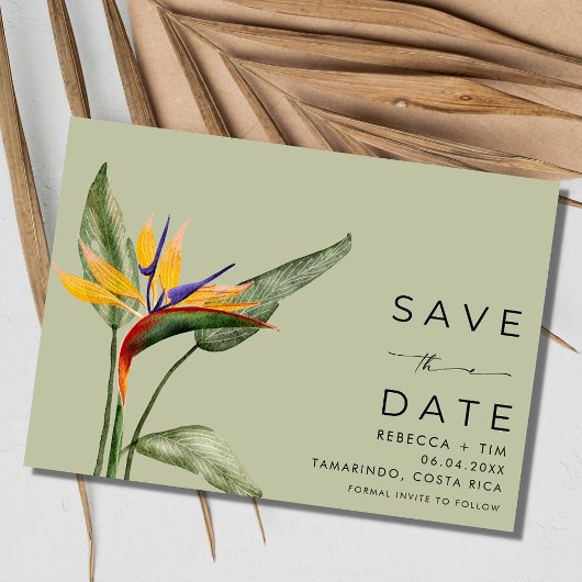Save The Date Plage florale tropicale Destination Mariage