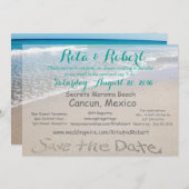 Save the date | Plage Mariage 5x7 Carte d'invitati (Devant / Derrière)