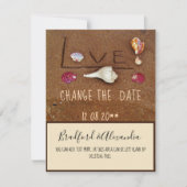Save The Date Plage mariage personnalisé Coques et amour Changer (Devant)