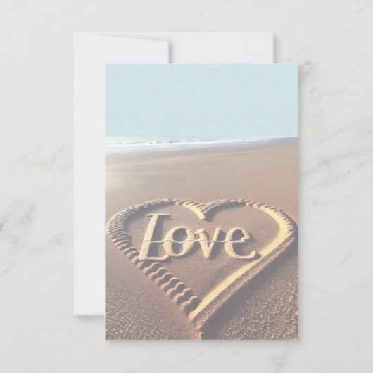 Save The Date Plage moderne avec Coeur Vellum Style Mariage (Dos)