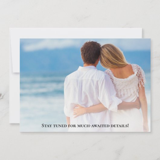 Save The Date Plage Photo Palm String Lumières Destination Maria (Dos)