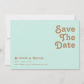 Save The Date Plage Retro | Aqua Horizontal Enregistrer La Date (Devant)