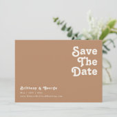Save The Date Plage Retro | Brown Horizontal Enregistrer La Date (Debout devant)