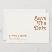 Save The Date Plage Retro | Horizontal ivoire Enregistrer La Dat (Devant)
