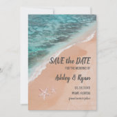 Save The Date Plage romantique Océan Plage Bord de mer Sable d'é (Devant)