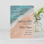 Save The Date Plage romantique Océan Plage Bord de mer Sable d'é (Debout devant)