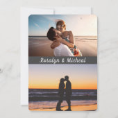 Save The Date Plage romantique tropicale moderne 3 Photos de Cou (Dos)