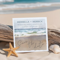 Plage Sable Aquarelle Mariage Enregistrer La Date