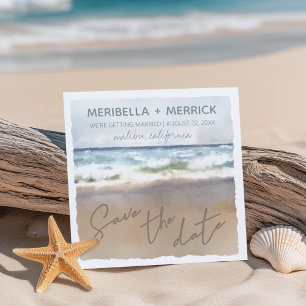 Save The Date Plage Sable Aquarelle Mariage Enregistrer La Date