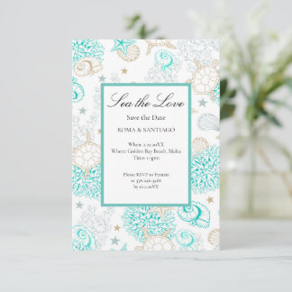 Save The Date Plage Sea The Love Naissance Mariage Plat