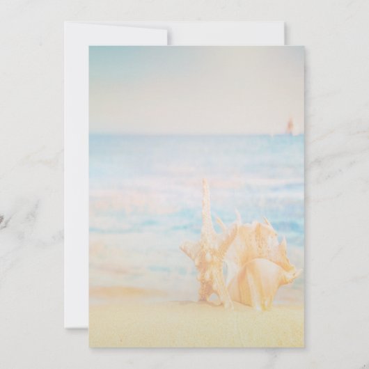 Save The Date Plage, Seastar, Seashell Enregistrer La Date (Dos)