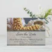 Save The Date Plage thème Enregistrer l'Invitation de date (Debout devant)