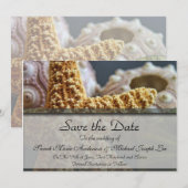 Save The Date Plage thème Enregistrer l'Invitation de date (Devant / Derrière)