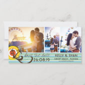 Save The Date Plage Tropical Plage Sunset Palm Trees 3 Photo (Devant)