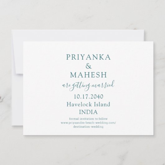 Save The Date Plage tropicale Destination Mariage Avion Coeur (Dos)