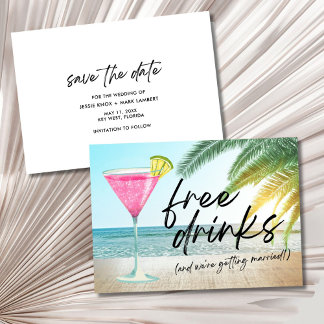 Save The Date Plage Tropicale Mariage Drôle Enregistrer la Date