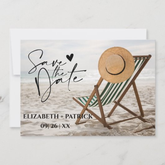 Save The Date Plage tropicale minimaliste et classique (Devant)