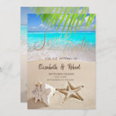 Save The Date Plage Tropicale, Seastar, Coquillage Enregistrer L (Devant / Derrière)