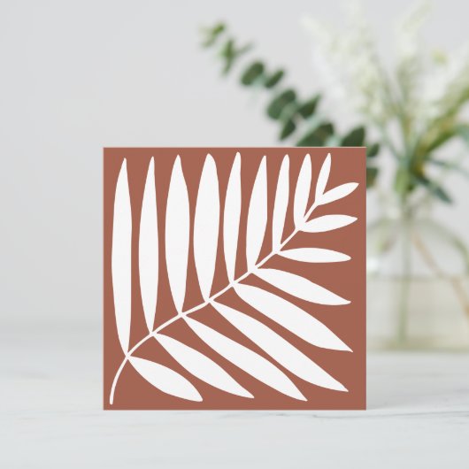 Save The Date Plante botanique orange brûlé en terre cuite moder (Debout devant)