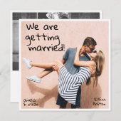Save The Date Playful Handwritten Cute Photo Casual Fun Square (Devant / Derrière)