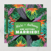 Save The Date Plein Vert Tropical Jungle Destination Mariage (Devant / Derrière)