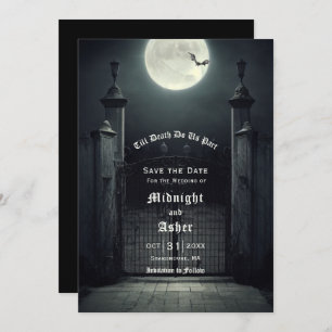 Save The Date Pleine lune gothique Chat Enregistrer la date