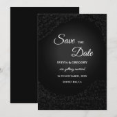Save The Date Pleine lune mariage céleste Stars Platine argent (Devant / Derrière)