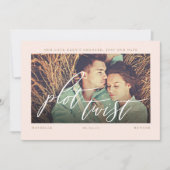 Save The Date Plot Twist Calligraphie Moderne Minimaliste & Phot (Devant)