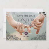 Save The Date Plum Baroque Chandelier Mariage Enregistrer La Dat (Devant)