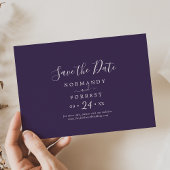 Save The Date Plum de coordonnées de lavande rustique horizontal