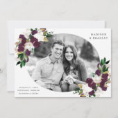 Save The Date Plum floral foncé | Photo Enregistrer La Date (Devant)