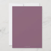 Save The Date Plum mauve rustique violet Mariage de verdure fleu (Dos)