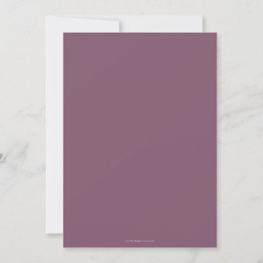 Save The Date Plum mauve rustique violet Mariage de verdure fleu (Dos)
