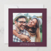 Save The Date Plum violet & Indigo Bleu Élégant Mariage floral (Dos)