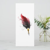 Save The Date Plume rouge avec pointe en or (Debout devant)