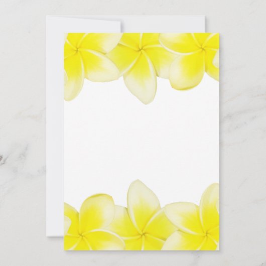 Save The Date Plumeria Jaune Frangipani Mariage Enregistrer La D (Dos)