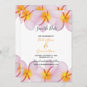 Save The Date Plumeria Rose Frangipani Mariage Enregistrer La Da (Devant / Derrière)