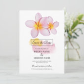 Save The Date Plumeria tropicale Frangipani Mariage (Debout devant)