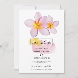 Save The Date Plumeria tropicale Frangipani Mariage