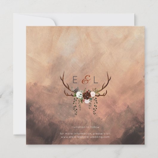 Save The Date Plumes et floraison rustiques de la forêt (Dos)