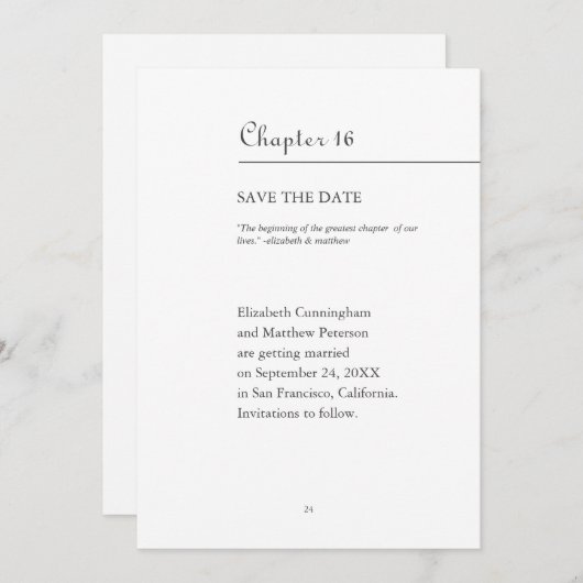 Save The Date Plus Grand Chapitre De Nos Vies | Format Livre (Devant / Derrière)