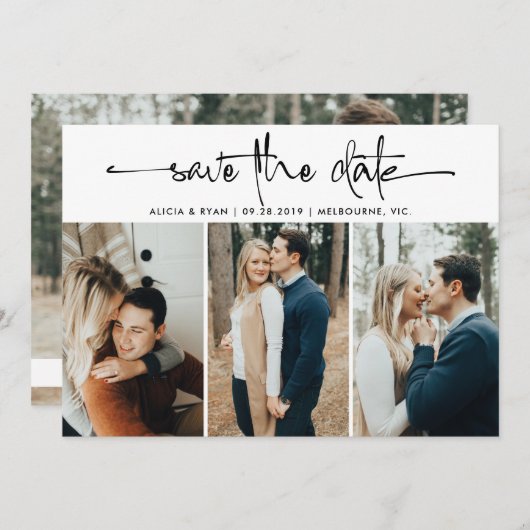 Save The Date Plusieurs photos enregistrent la date (Devant / Derrière)