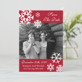 Save The Date Plusieurs Snowflakes Photo Enregistrer Les Dates B (Debout devant)