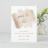 Save The Date Poche et Terracotta Brush Strokes Mariage minimal (Debout devant)