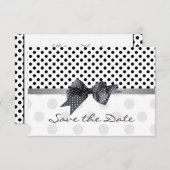 Save The Date Poche noir et blanc point Enregistrer le Mariage d (Devant / Derrière)