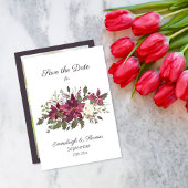 Save The Date Poinsettia Florals Enregistrer la date | Rouge à c